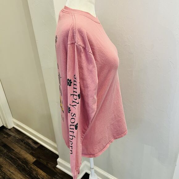 Simply Southern Shirt Women’s S “Dog Hair, Don’t Care” Long Sleeve Pink (A0131) - Picture 4 of 6